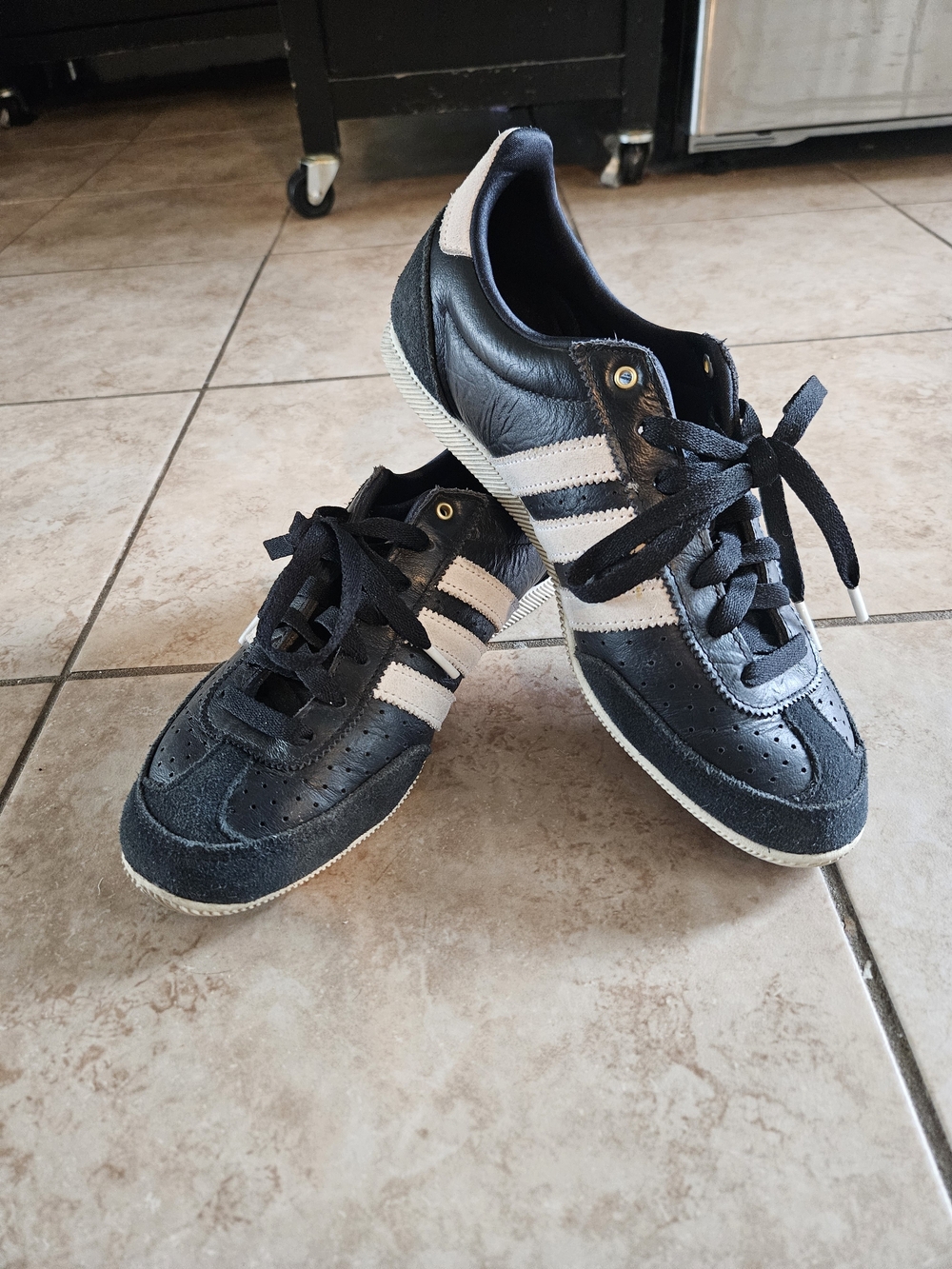 adidas Japan Black Sneakers with White Stripes